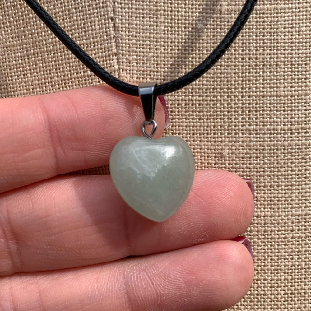 Handmade Genuine Stone Heart Amulet Necklace - Picture 2 of 10